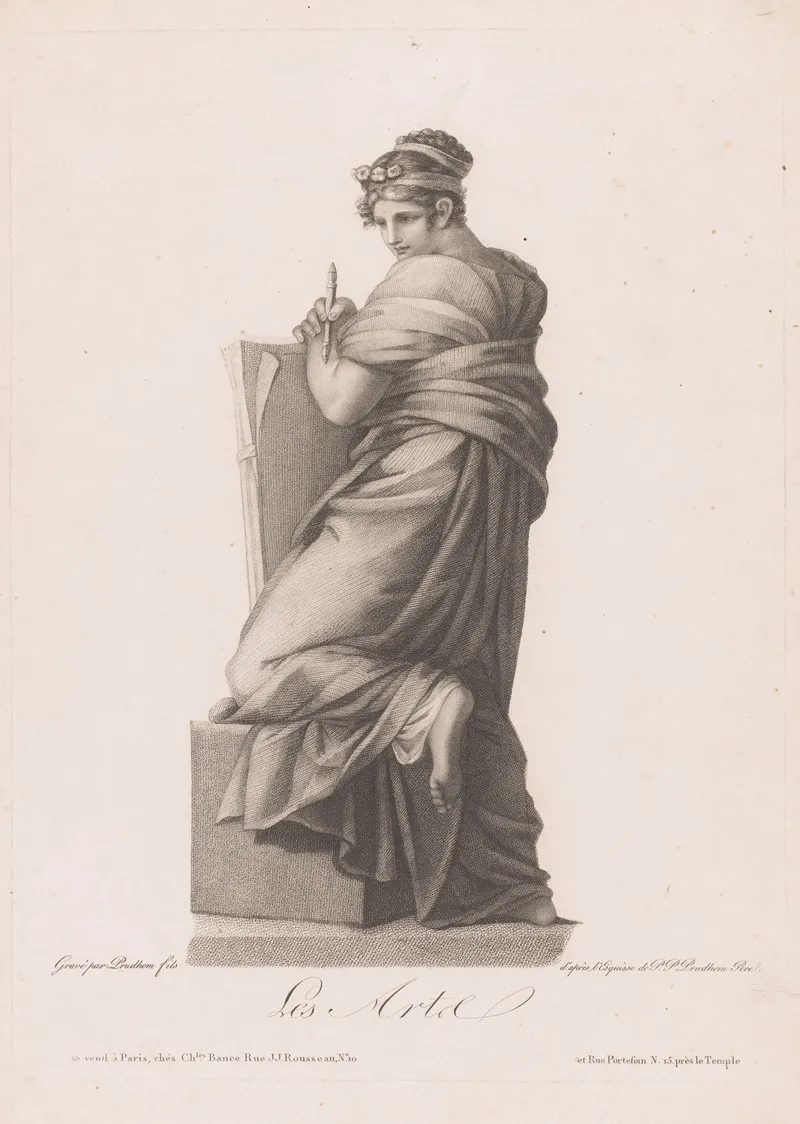 Les Arts 2 by Jean Prud'hon - Canvas Print