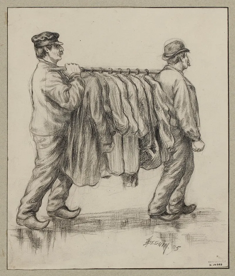 Les Asiles De Nuit Lasile Du Quai De Valmy N107 Deux Hommes Portant Les Vetements A Letuve by F. Séguin - Canvas Print
