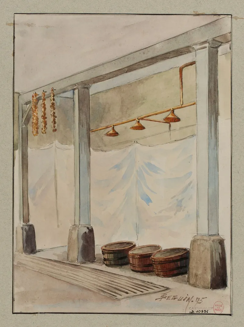 Les Asiles De Nuit Lasile Du Quai De Valmy N107 La Douche by F. Séguin - Canvas Print