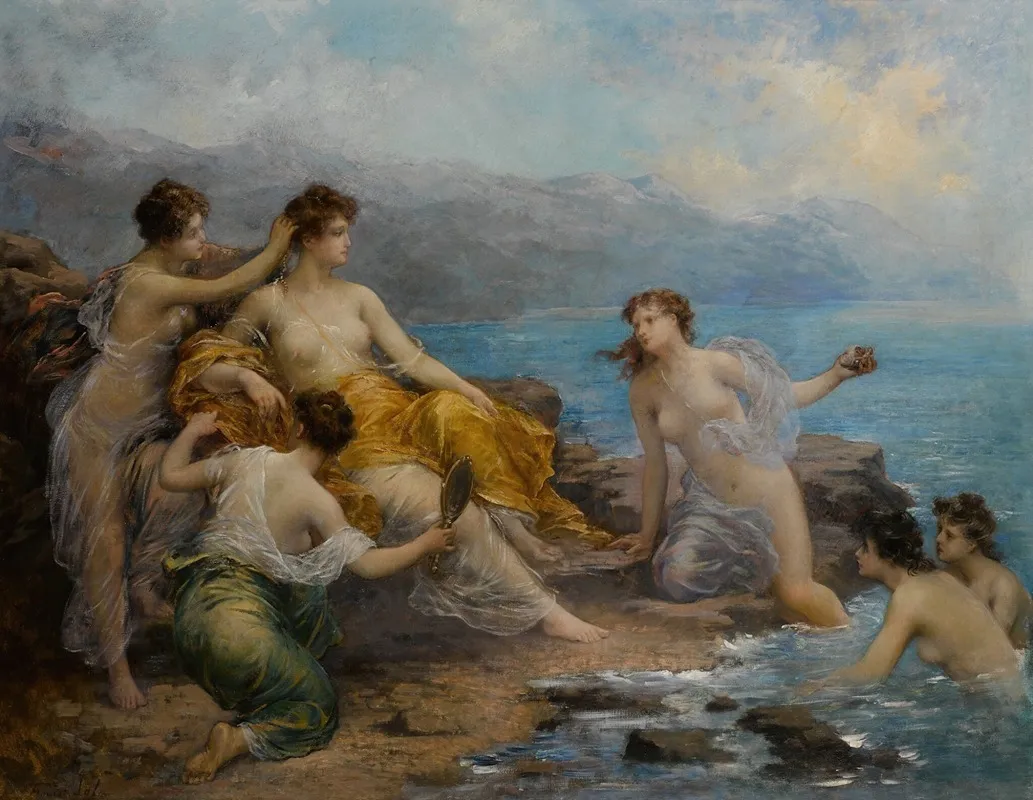 Les Baigneuses 7 by François Lafon - Canvas Print