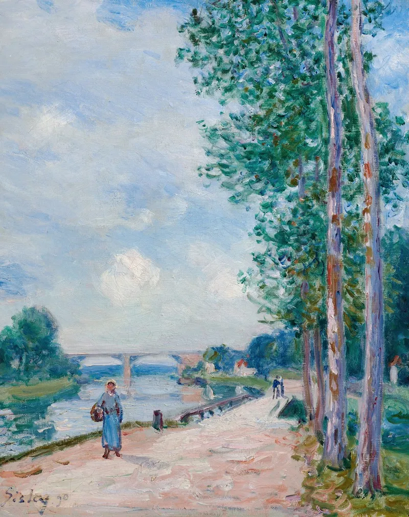 Les Bords Du Loing Pres De Moret by Alfred Sisley - Canvas Print