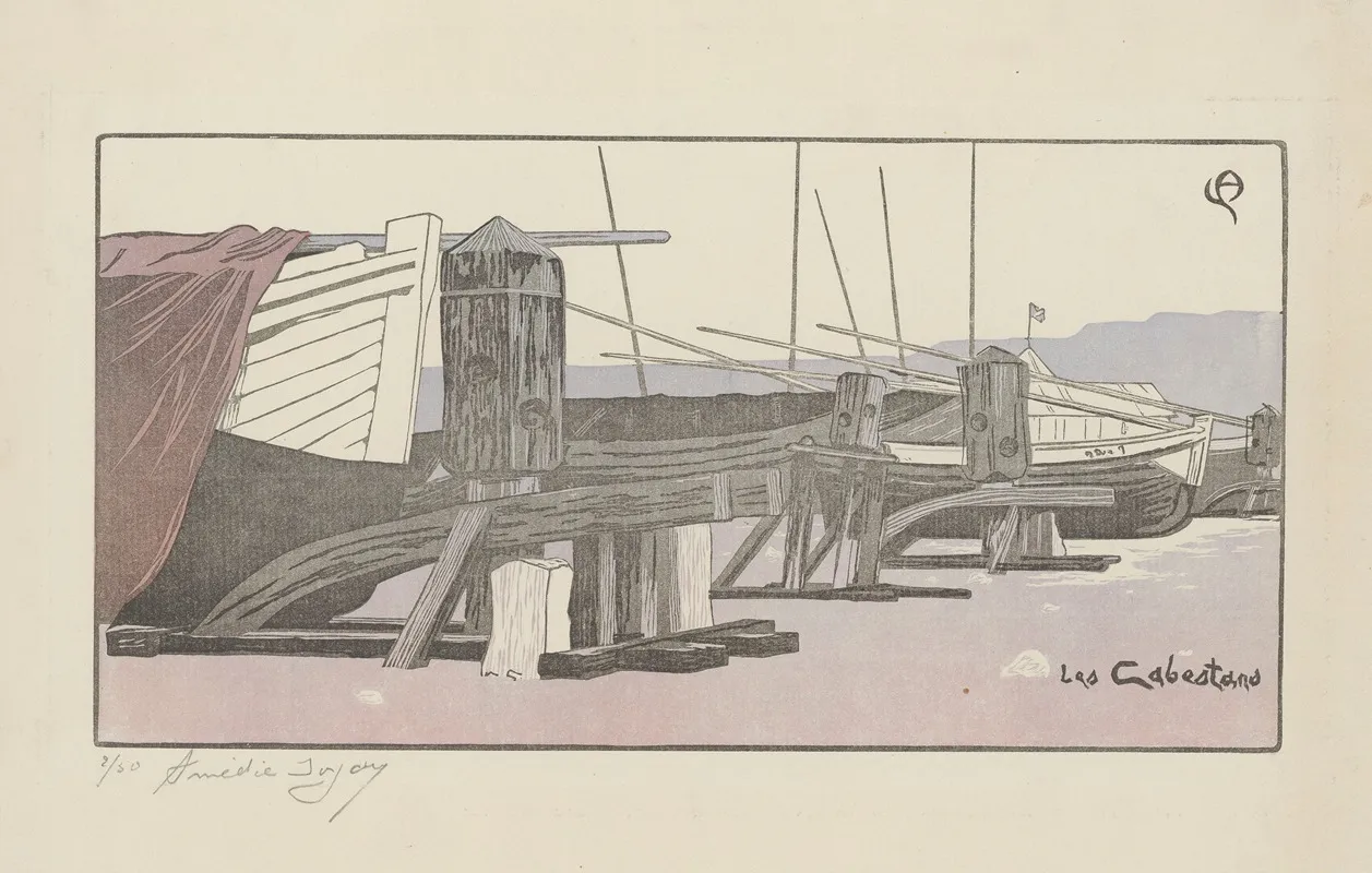 Les Cabestans Yport by Amédée Joyau - Canvas Print