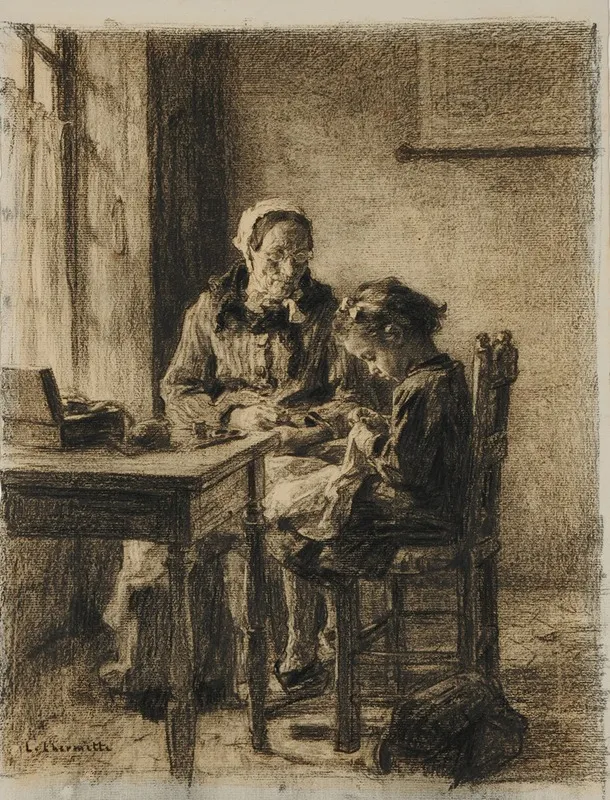 Les Couturieres 3 by Léon Augustin Lhermitte - Canvas Print