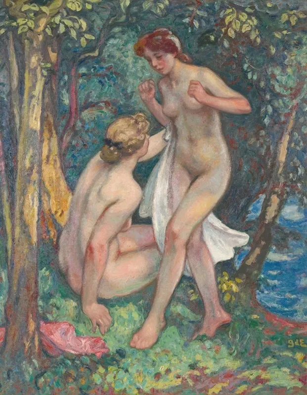 Les Deux Baigneuses by Georges d'Espagnat - Canvas Print