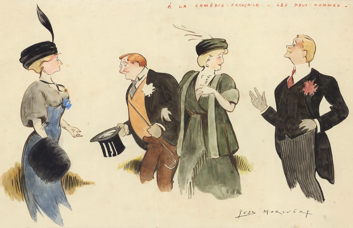 Les Deux Hommes De Alfred Capus by Yves Marevéry - Canvas Print
