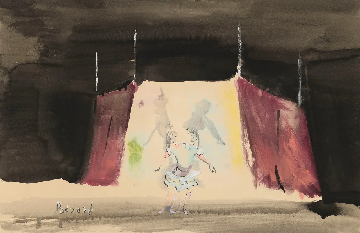 Les Forains Ballet De Roland Petit Maquette De Decor La Tente Et Les Soeurs Siamoises by Christian Bérard - Canvas Print