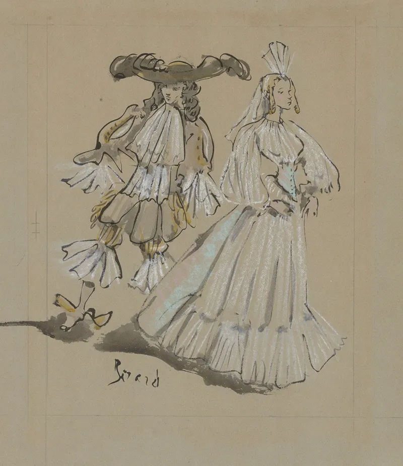 Les Fourberies De Scapin Maquette De Costume Costume Masculin Et Costume Feminin by Christian Bérard - Canvas Print