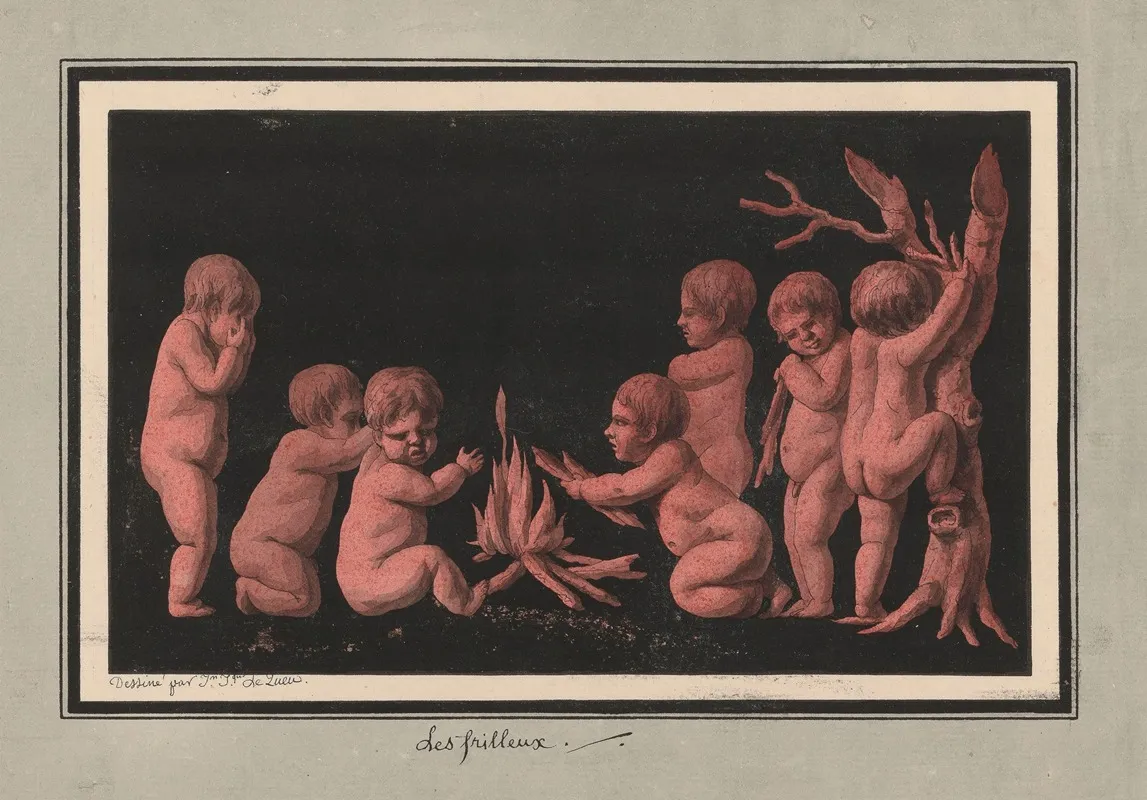 Les Frilleux Putti Se Rechauffant Devant Un Feu