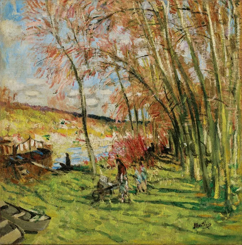 Les Grands Peupliers by Pierre-Eugène Montézin - Canvas Print