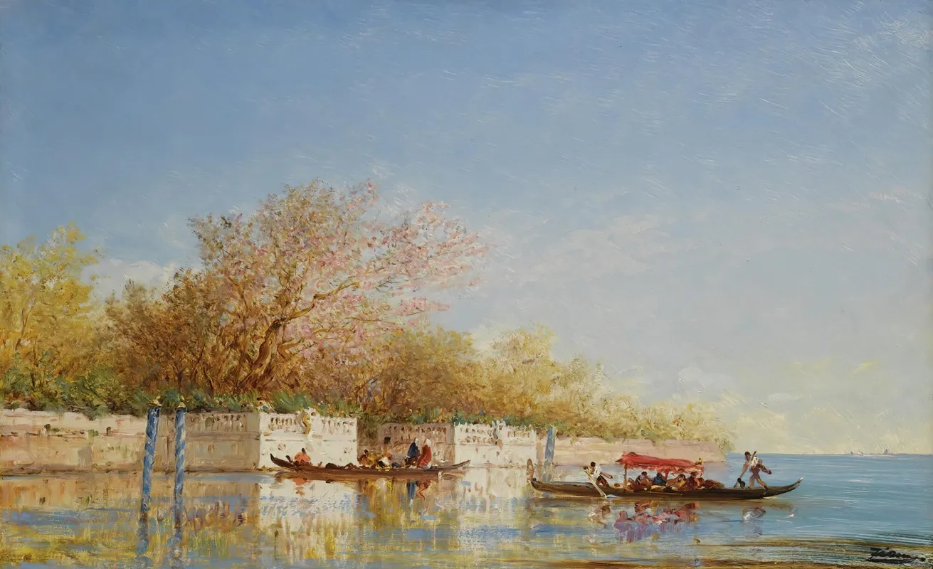 Les Jardins Francais by Félix Ziem - Canvas Print