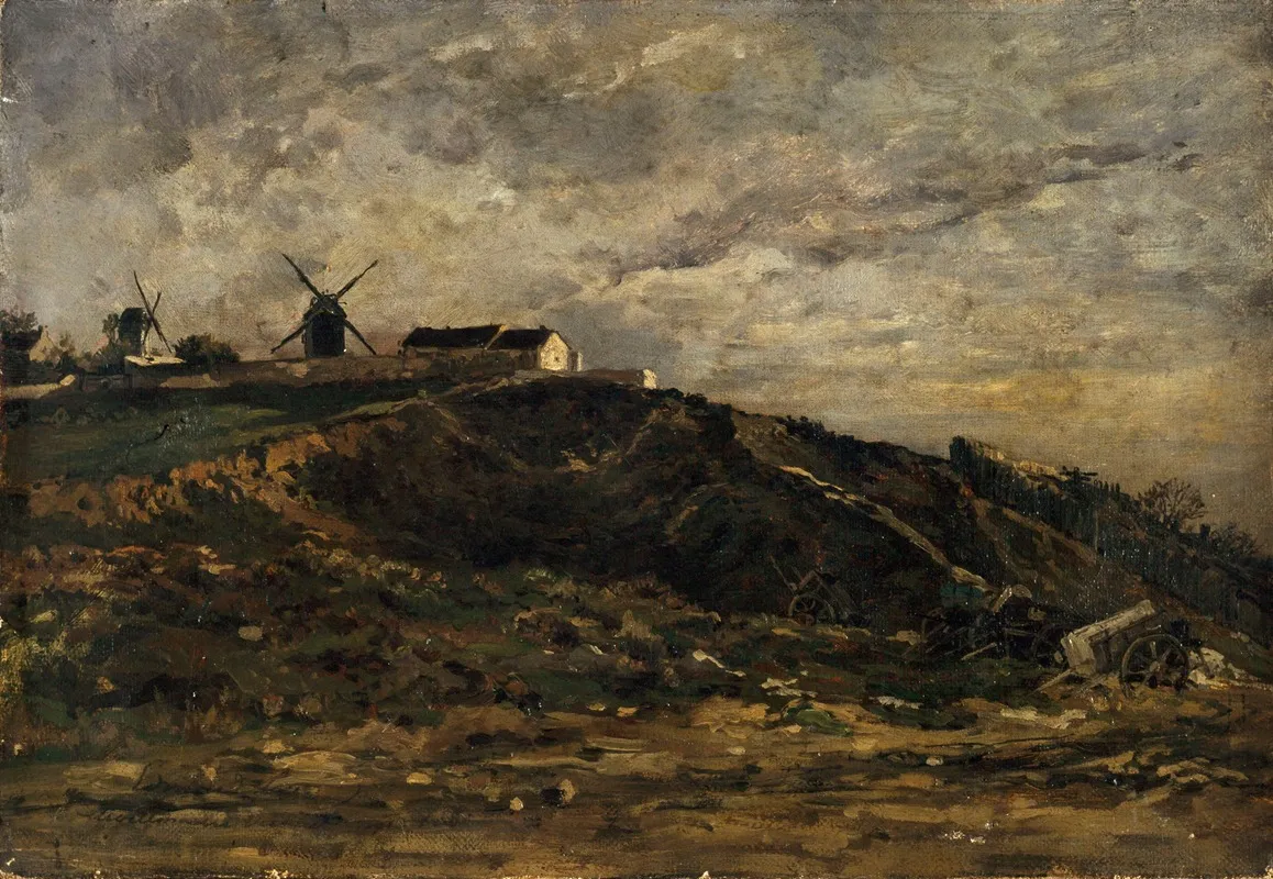 Les Moulins De Montmartre Versant Nord by Edmond Charles Joseph Yon - Canvas Print