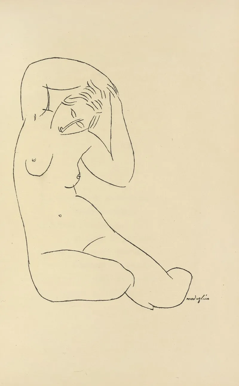 Les Nymphes Pl 4 by Amedeo Modigliani - Canvas Print
