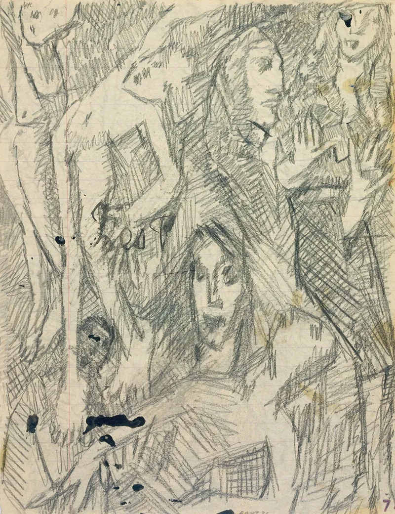 Les P by Louis Soutter - Canvas Print