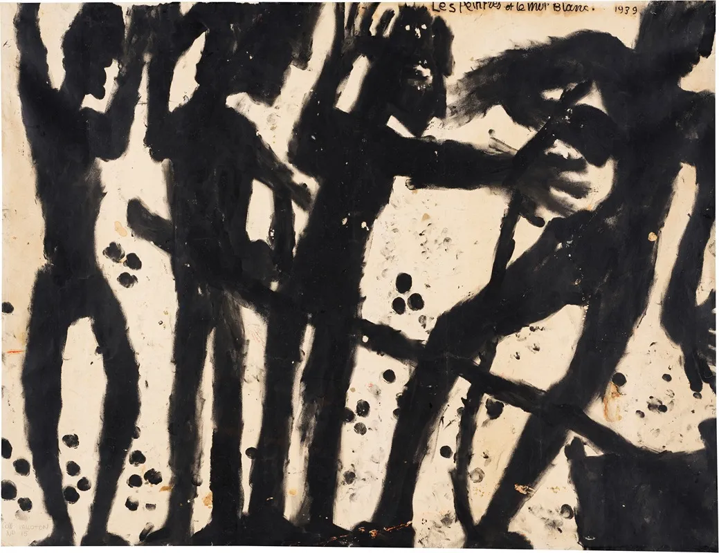 Les Peintres Et Le Mur Blanc by Louis Soutter - Canvas Print