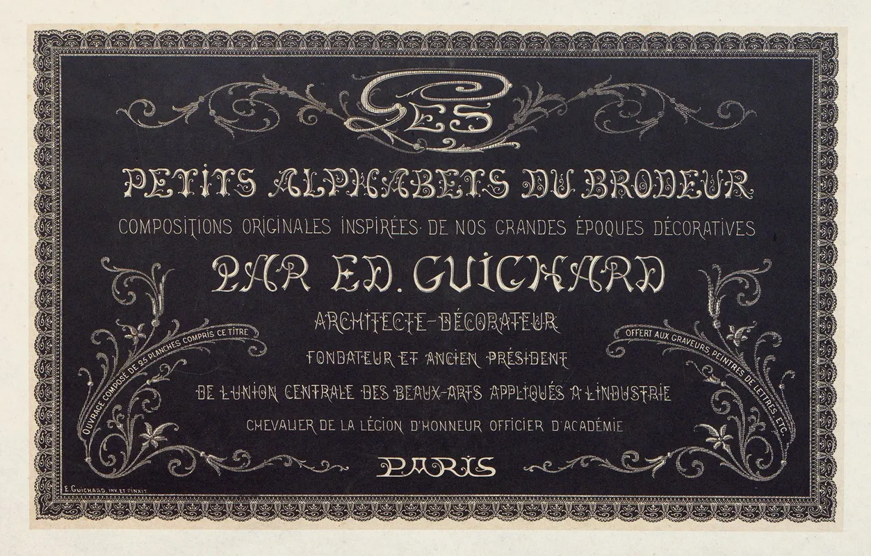 Les Petits Alphabets Du Brodeur Pl 01 by Édouard Guichard - Canvas Print