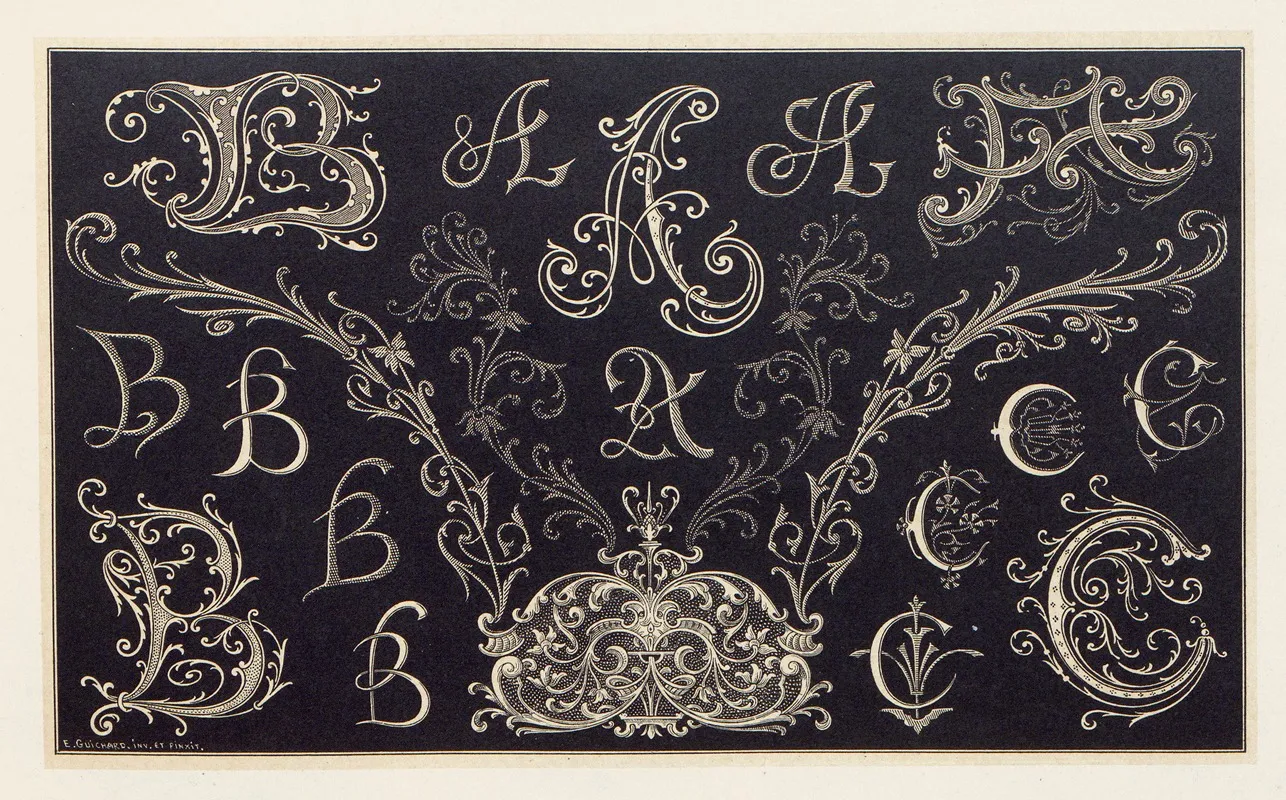 Les Petits Alphabets Du Brodeur Pl 04 by Édouard Guichard - Canvas Print