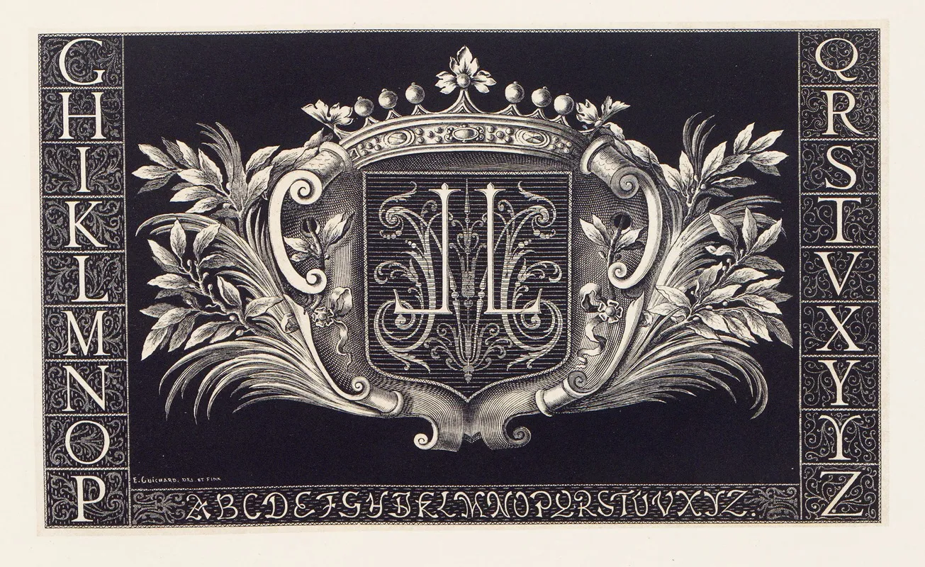 Les Petits Alphabets Du Brodeur Pl 14 by Édouard Guichard - Canvas Print