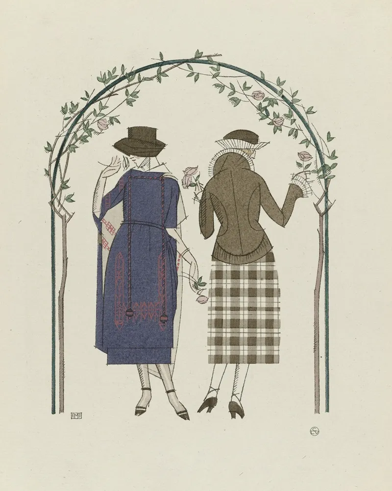 Les Premieres Roses Tailleur Et Robe Dapres Midi De Worth by Bernard Boutet de Monvel - Canvas Print