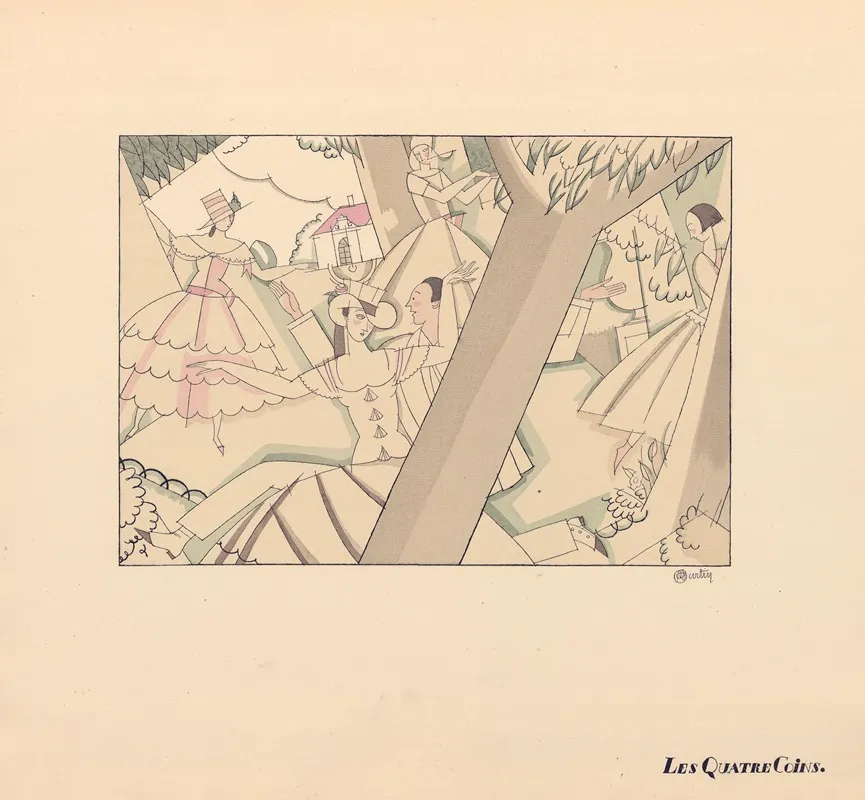 Les Quatre Coins by Charles Martin - Canvas Print