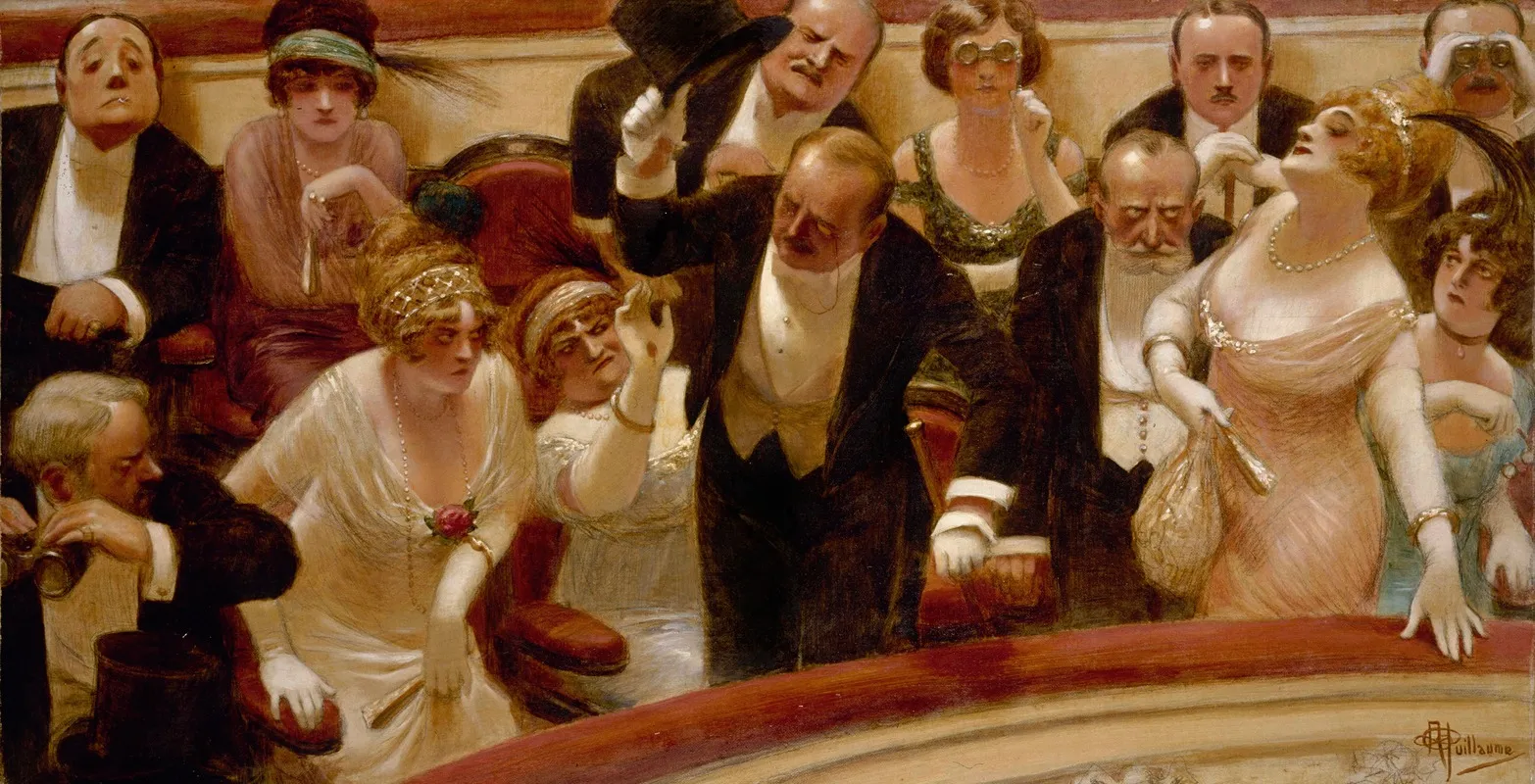 Les Retardataires by Albert Guillaume - Canvas Print