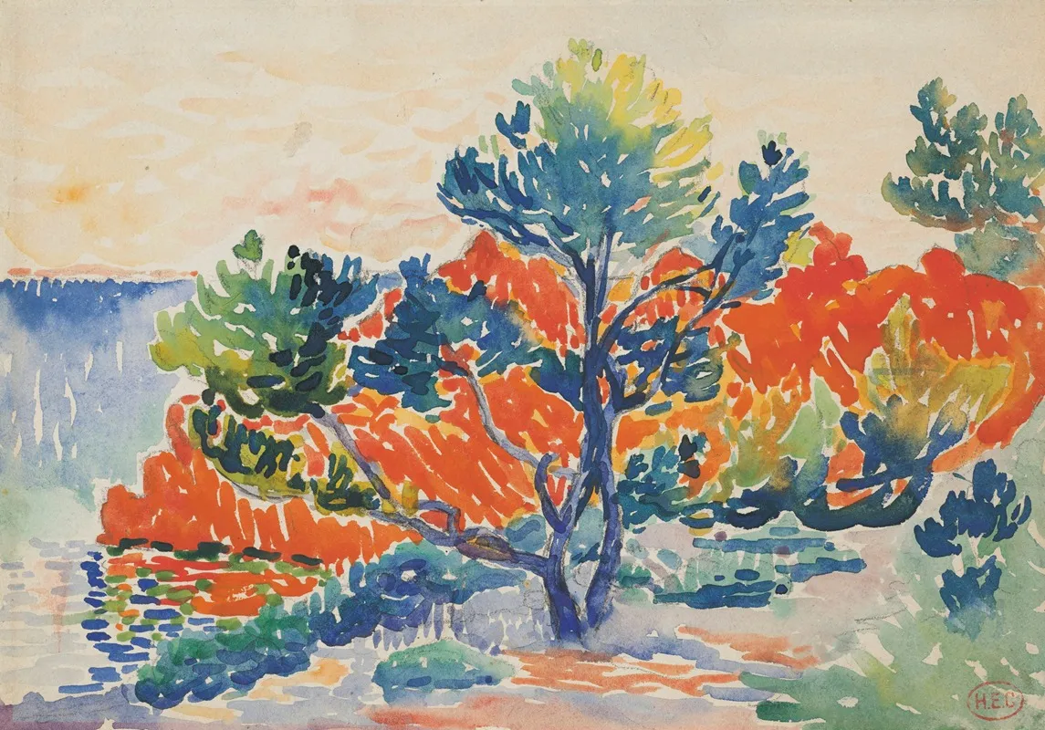 Les Roches Rouges A Agay by Henri-Edmond Cross - Canvas Print