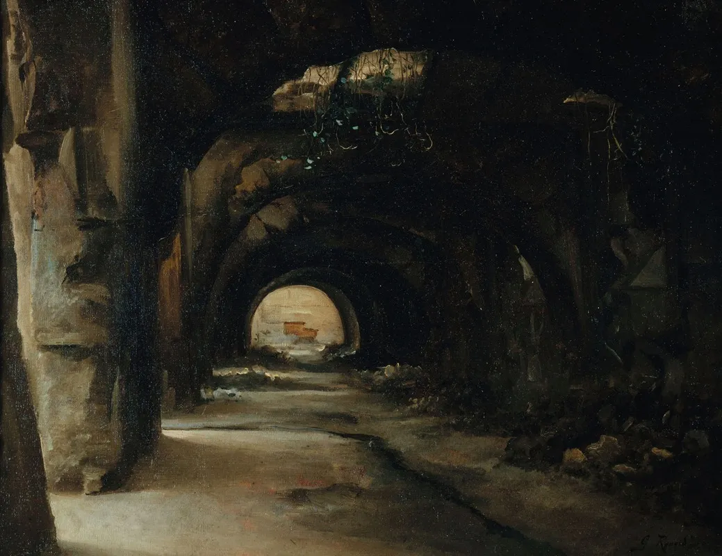 Les Ruines De Lancienne Cour Des Comptes A Lemplacement De Lactuel Musee Dorsay 7eme Arrondissement by Georges Rouard - Canvas Print