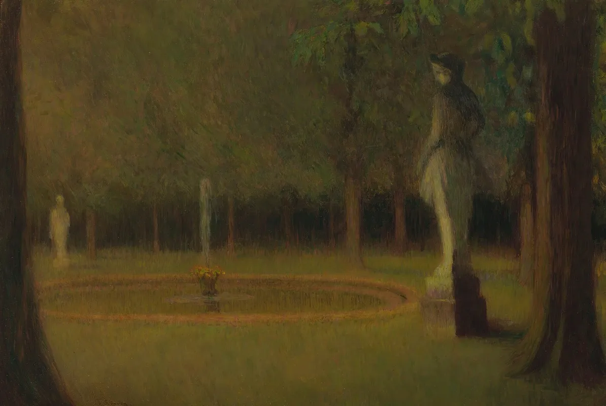 Les Statues Dans Le Parc De Versailles by Henri Le Sidaner - Canvas Print