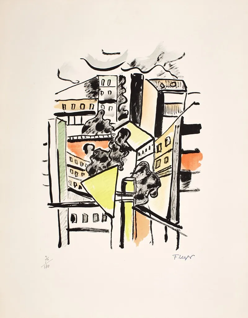 Les Toits The Roofs by Fernand Léger - Canvas Print