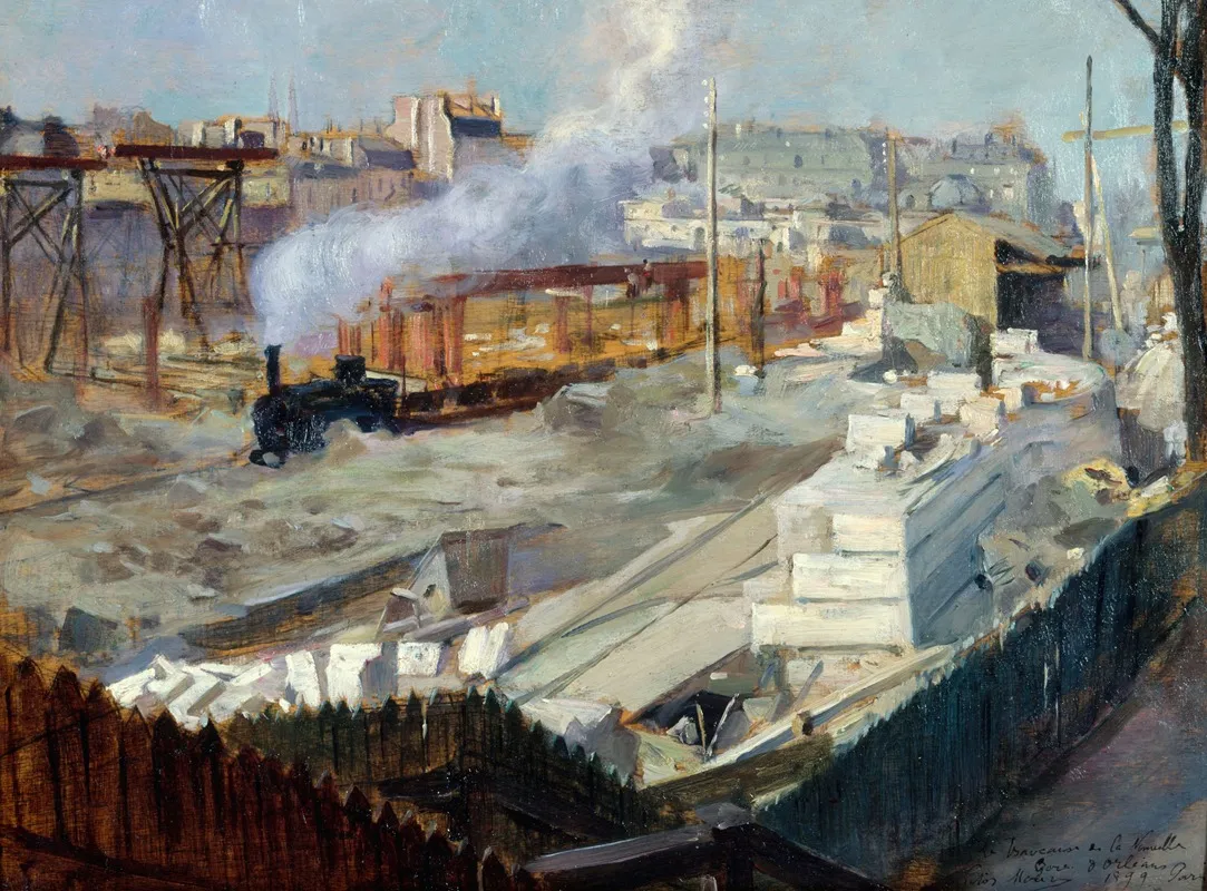 Les Travaux De La Nouvelle Gare Dorleans by Victor Marec - Canvas Print