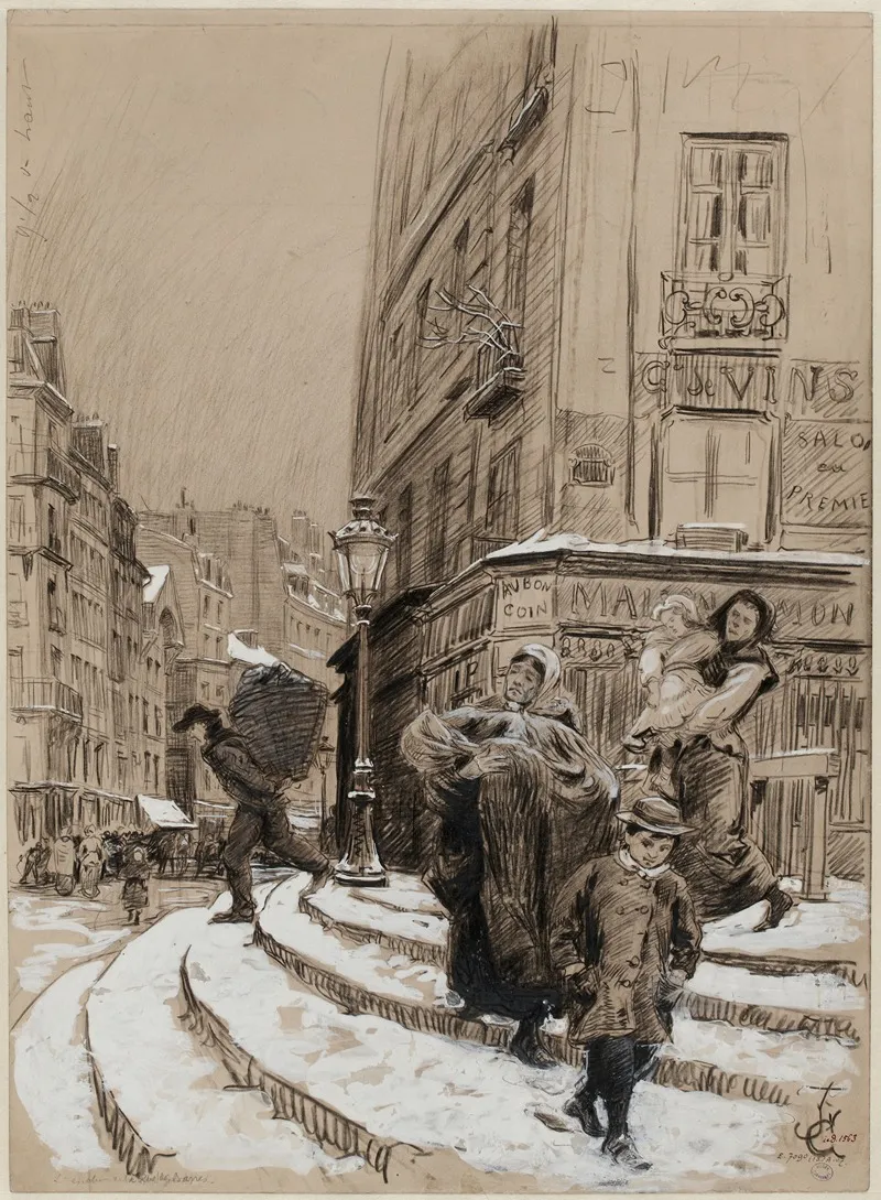 Lescalier De La Rue Des Barres by Charles Jouas - Canvas Print