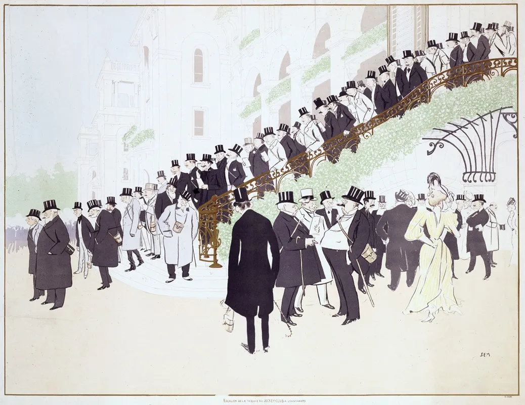 Lescalier De La Tribune Du Jockey Club A Longchamp