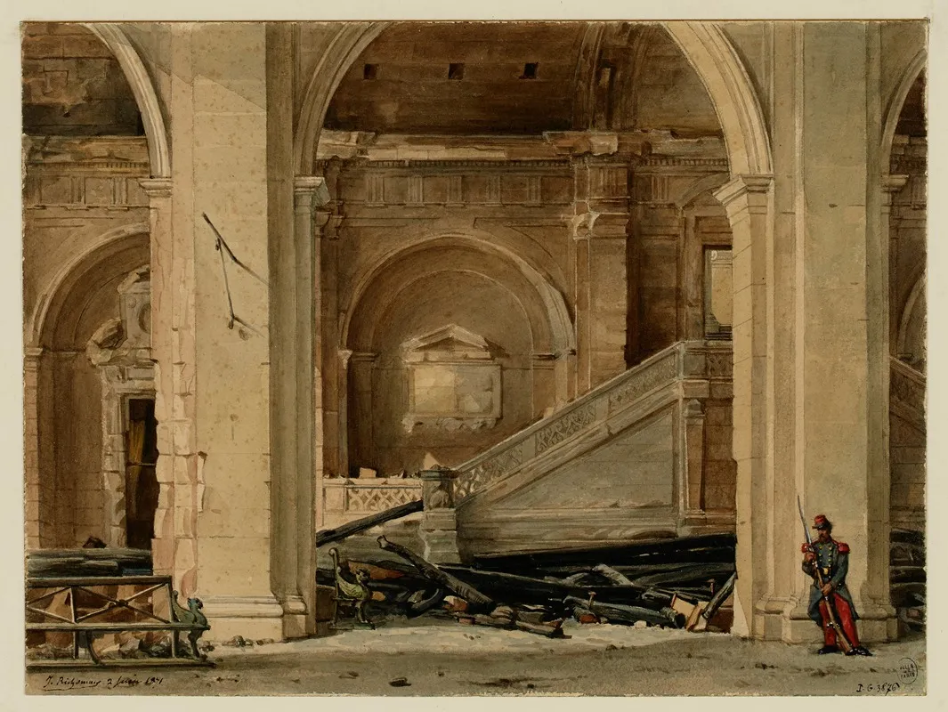 Lescalier Du Palais De Justice Apres Lincendie De 1871