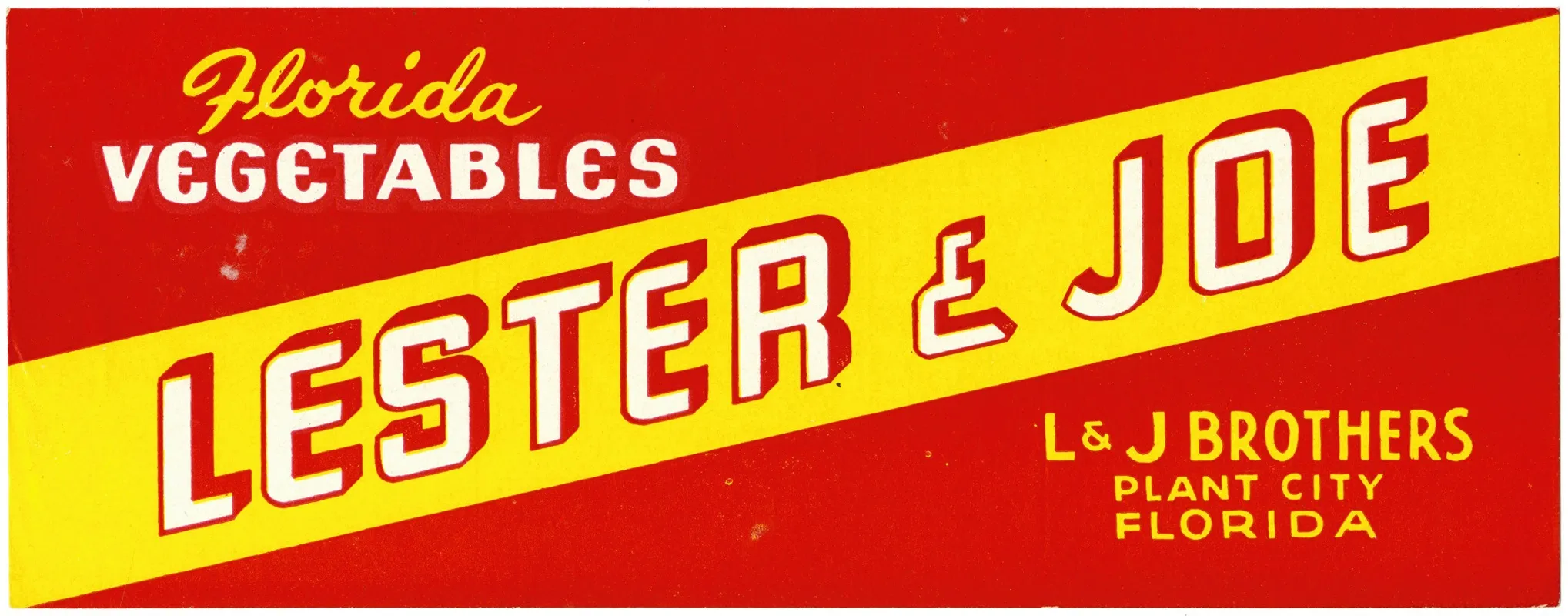 Lester And Joe Florida Vegetables Label