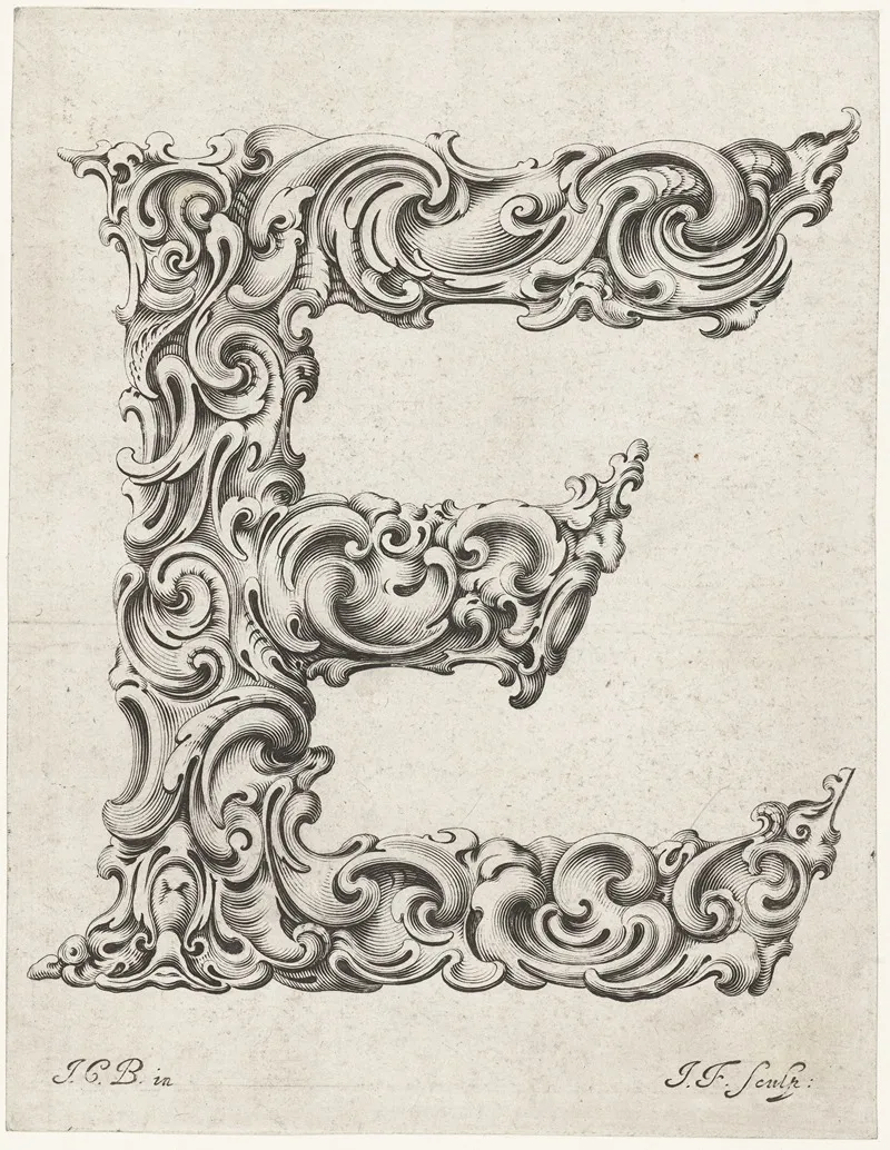 Letter E 2 by Jeremias Falck - Canvas Print
