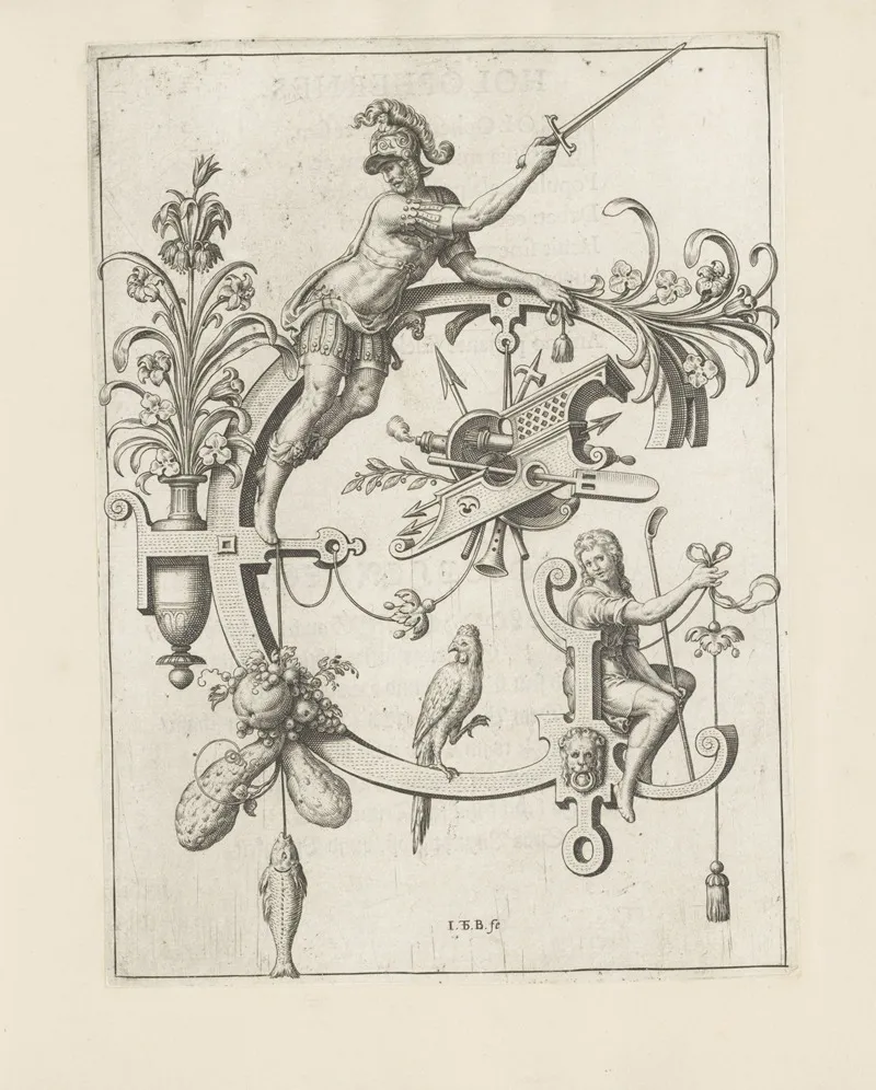 Letter G With David And Goliath by Johann Theodor de Bry - Canvas Print