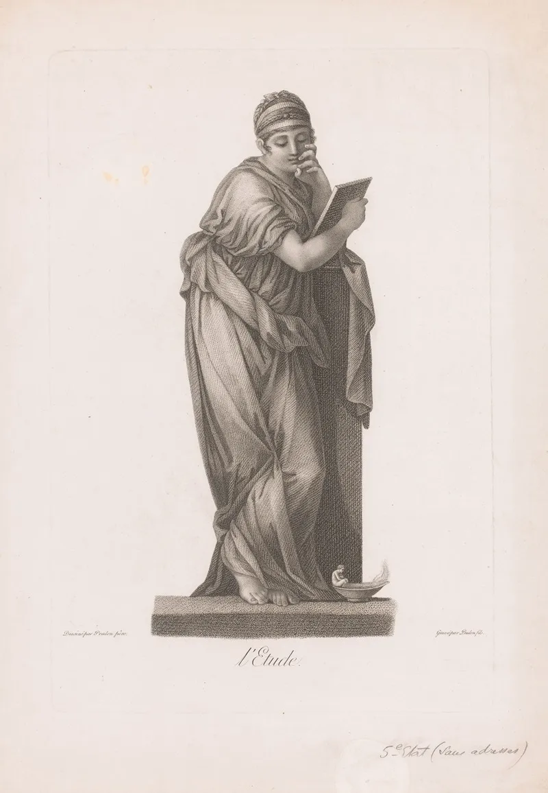 Letude 2 by Jean Prud'hon - Canvas Print