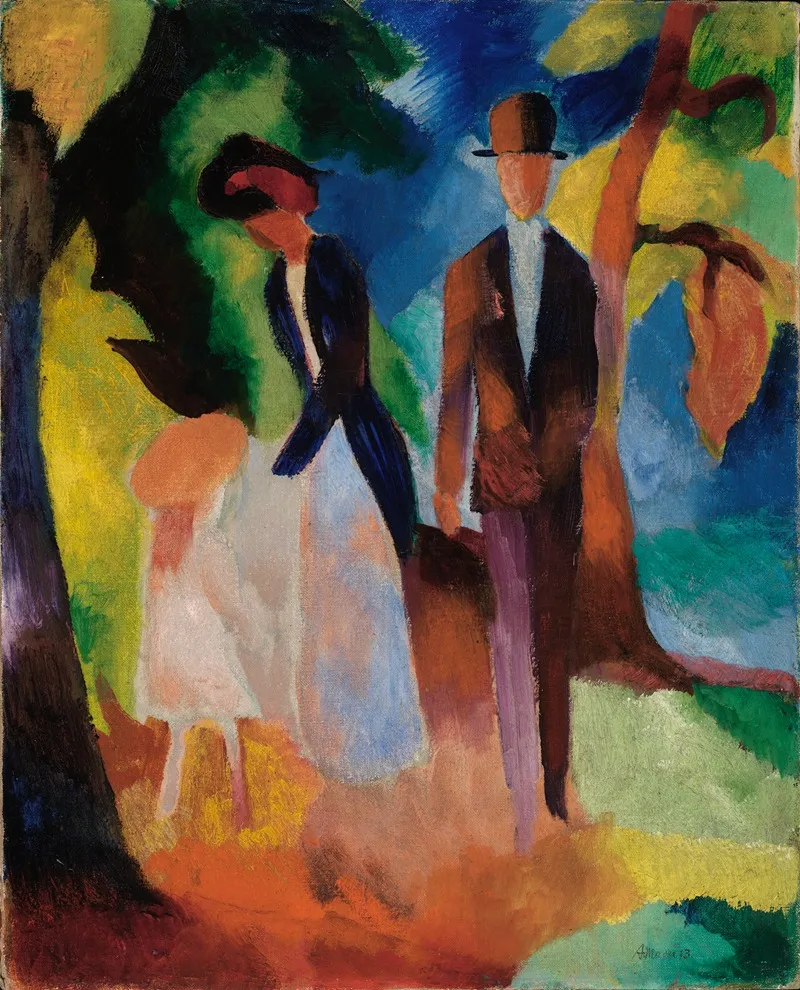 Leute Am Blauen See by August Macke - Canvas Print