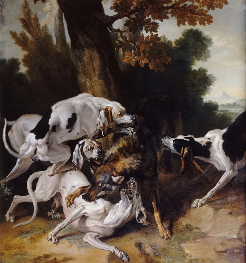 Lhallali Du Loup by Jean-Baptiste Oudry - Canvas Print