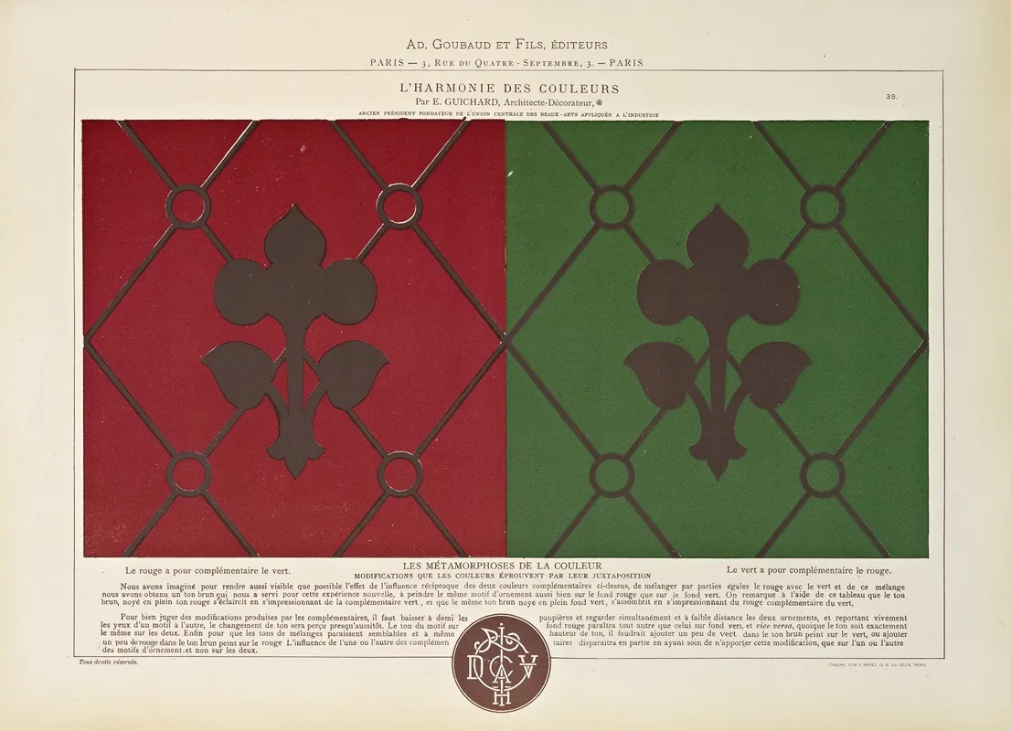 Lharmonie Des Couleurs Pl 123
