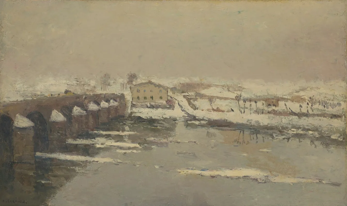 Lhiver A Pont Du Chateau by Albert Lebourg - Canvas Print