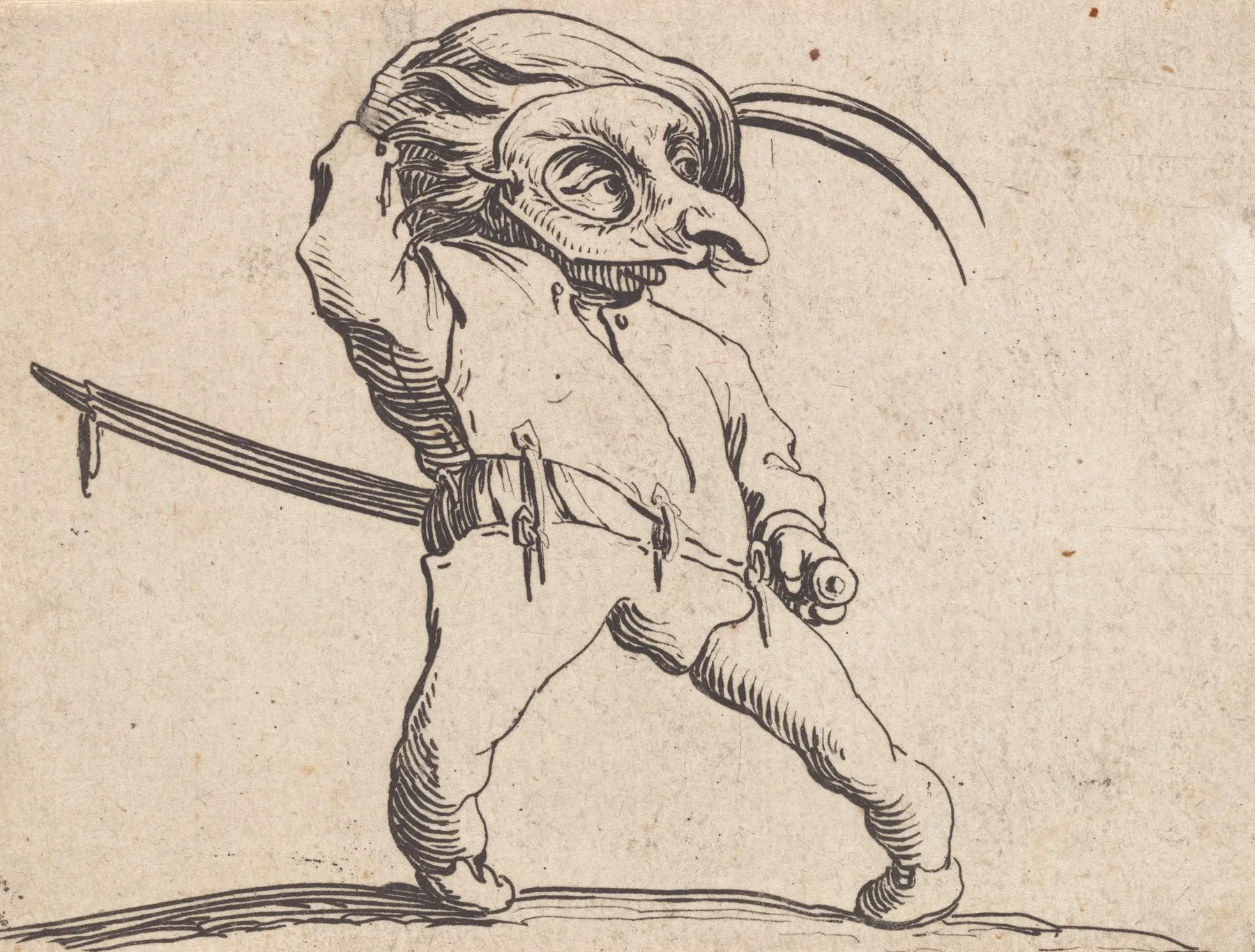 Lhomme Masque Aux Jambes Torses