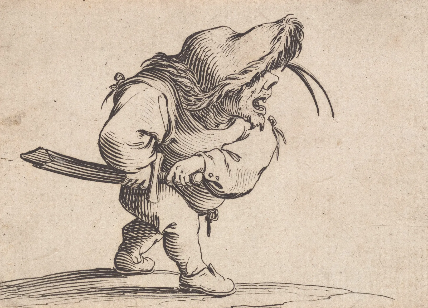 Lhomme Sappretant A Tirer Son Sabre by Jacques Callot - Canvas Print