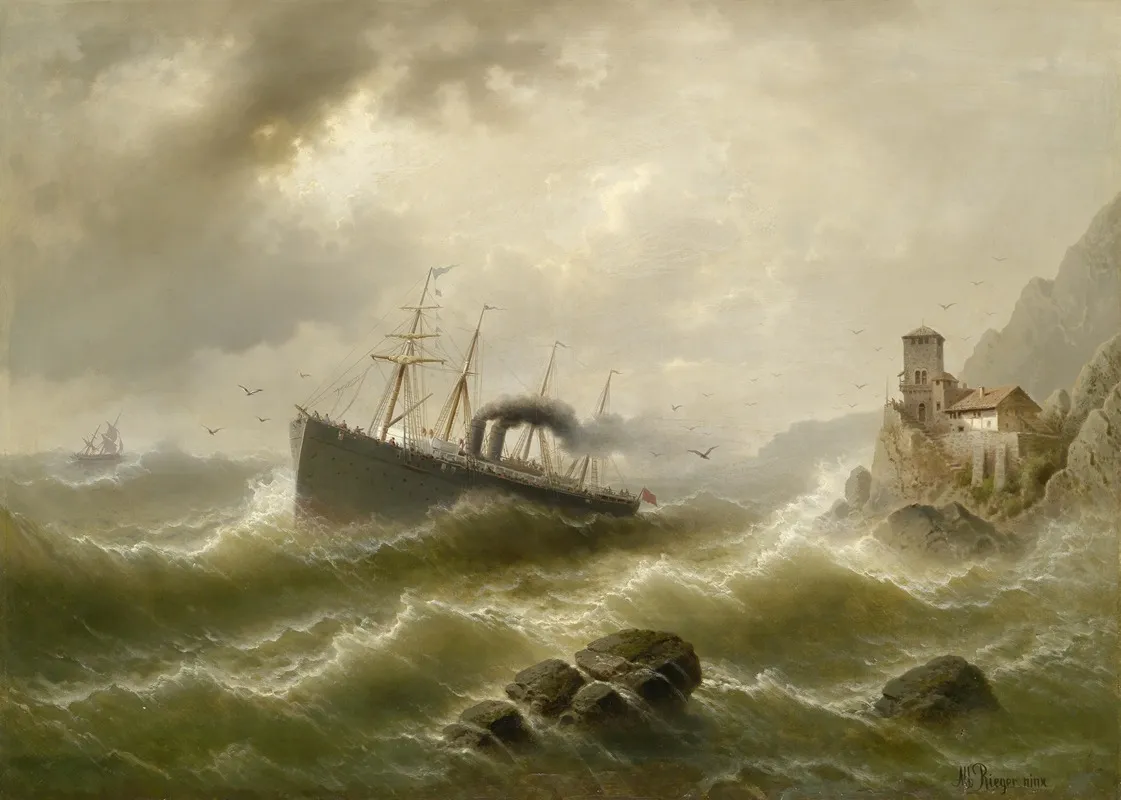 Lhootse Station An Der Nordsee by Albert Rieger - Canvas Print
