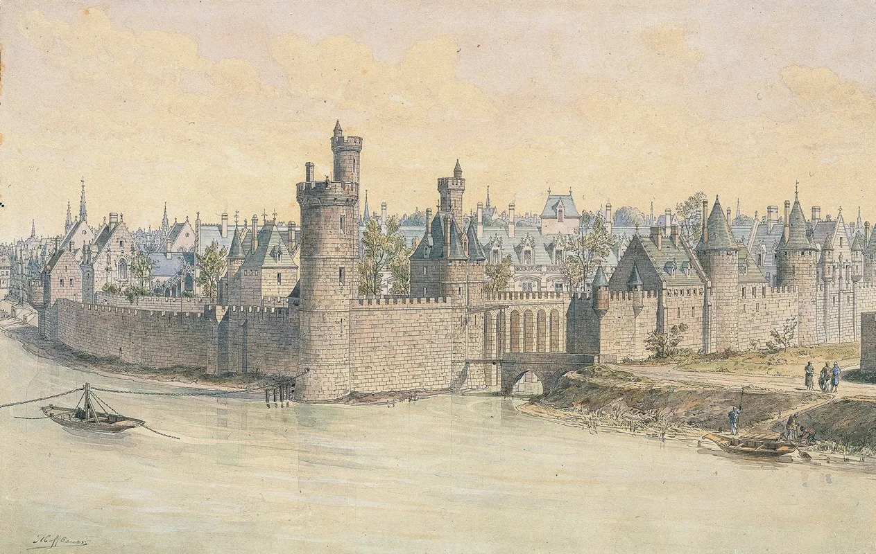 Lhotel De La Tour De Nesle En 1380 by Fédor Hoffbauer - Canvas Print