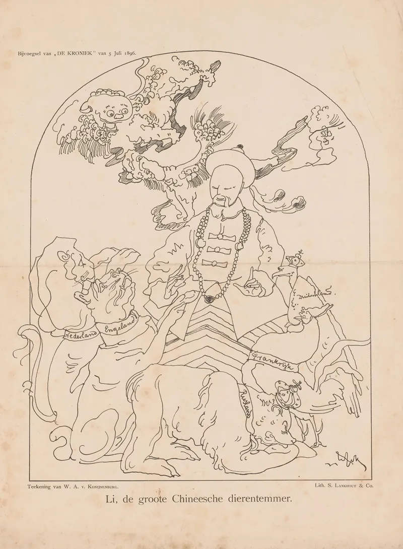 Li De Groote Chineesche Dierentemmer by Willem van Konijnenburg - Canvas Print