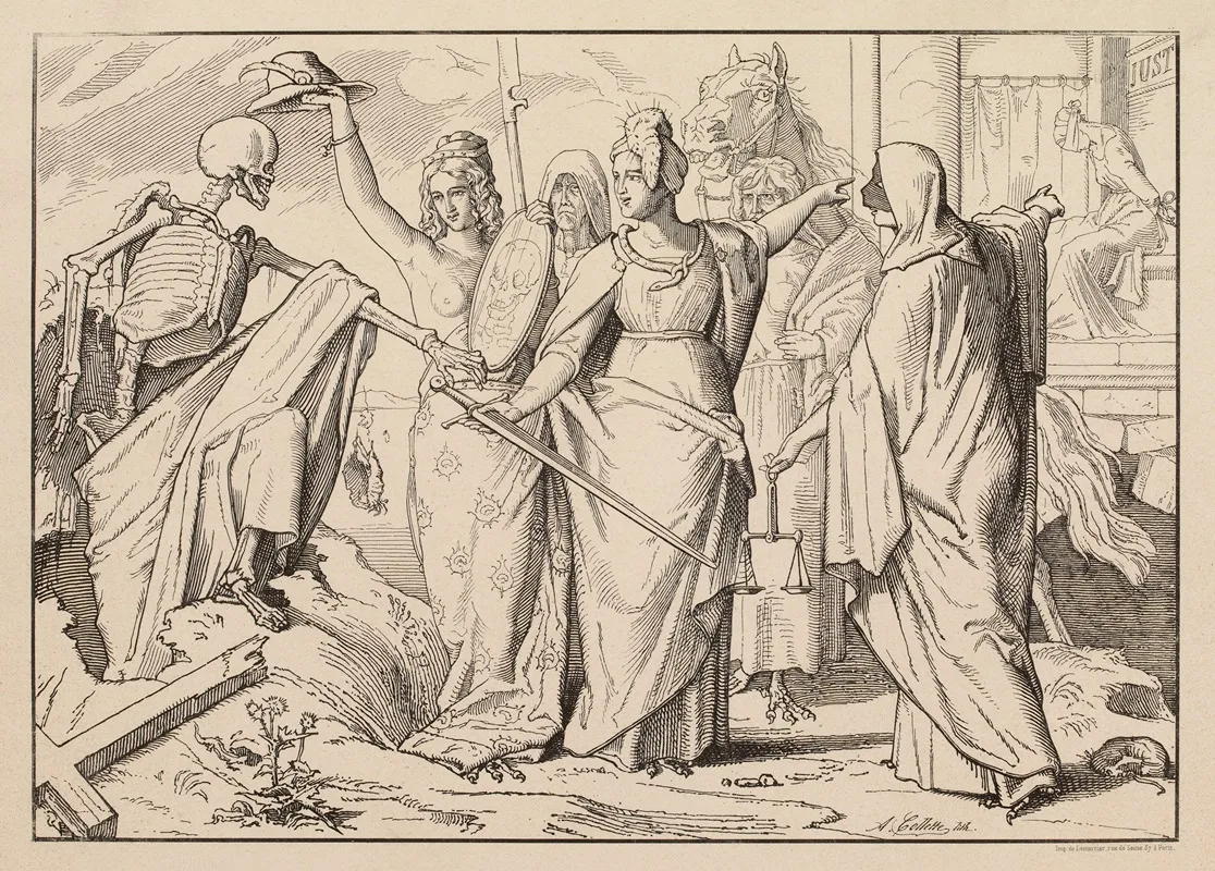 Liberte Egalite Fraternite Toi Passe Va T En by Alexandre Désiré Collette - Canvas Print
