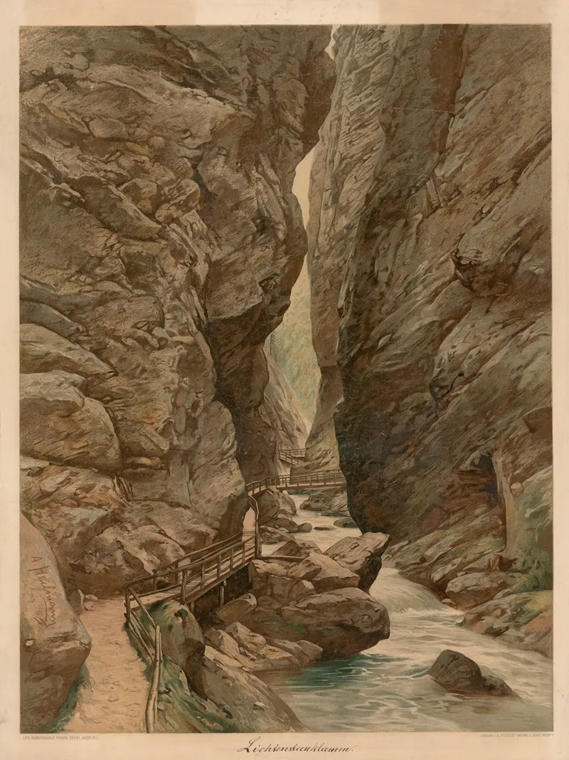 Liechtensteinklamm Liechtenstein Gorge by Anton Heilmann - Canvas Print