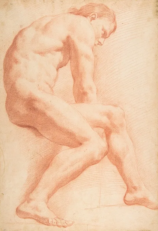 Life Drawing by Charles-André van Loo - Canvas Print