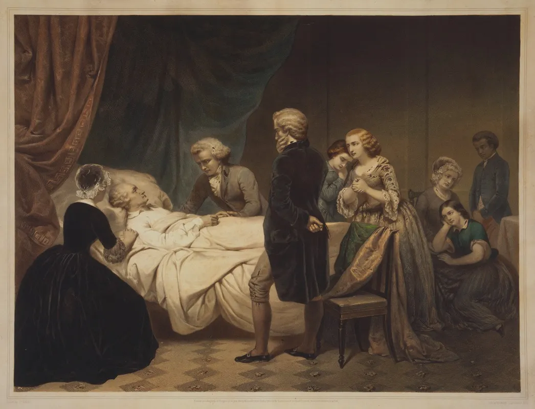 Life Of George Washington The Christian Death by Junius Brutus Stearns - Canvas Print