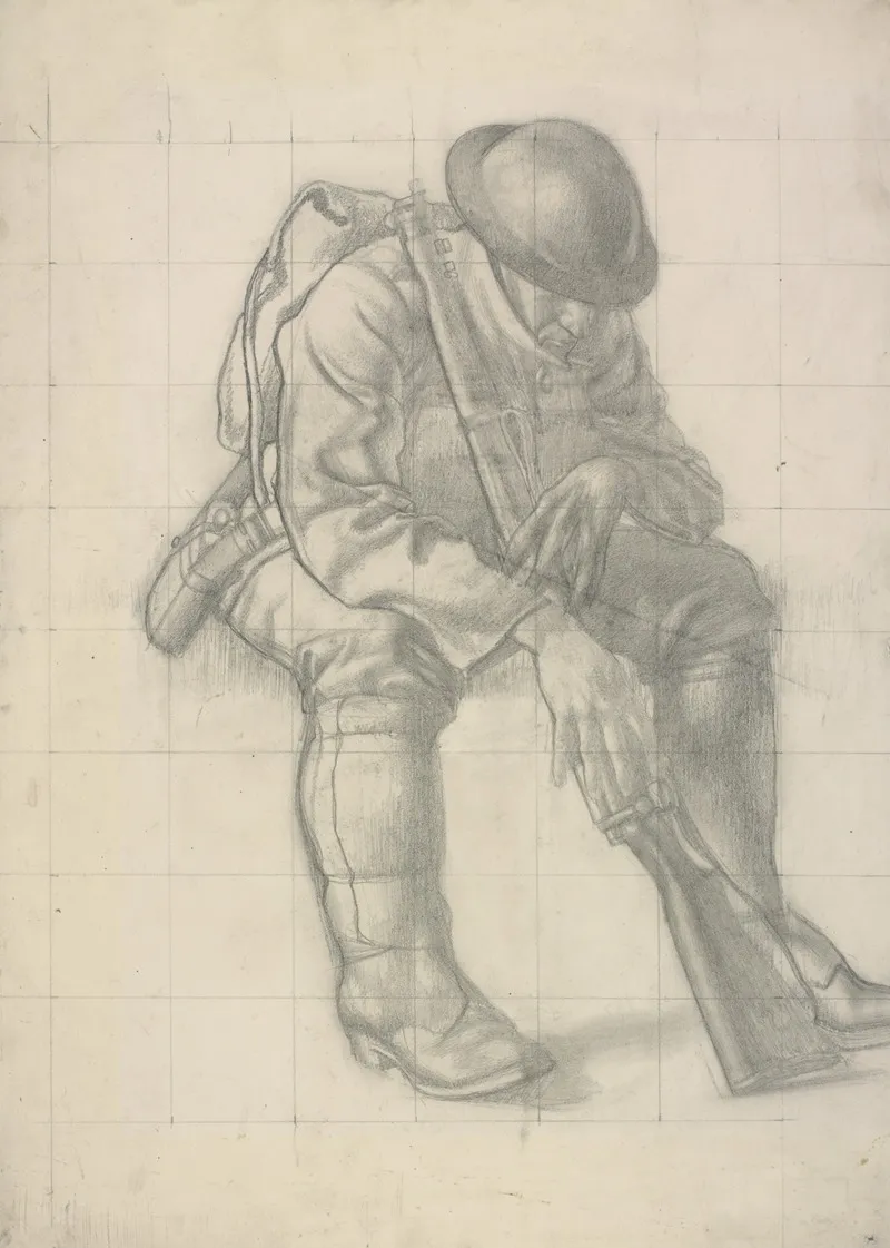 Life Study For Heavy Artillery by Colin Gill - Canvas Print